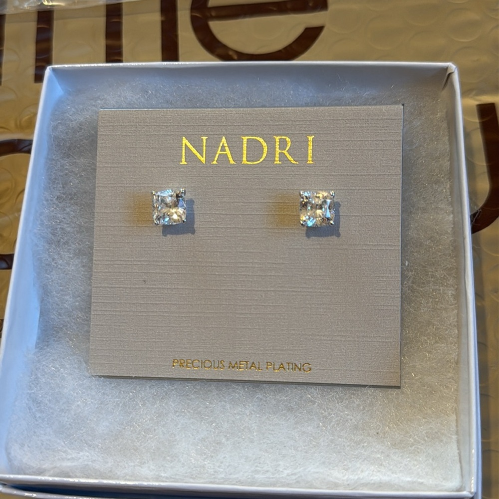 Nadri Silver Stud Earrings